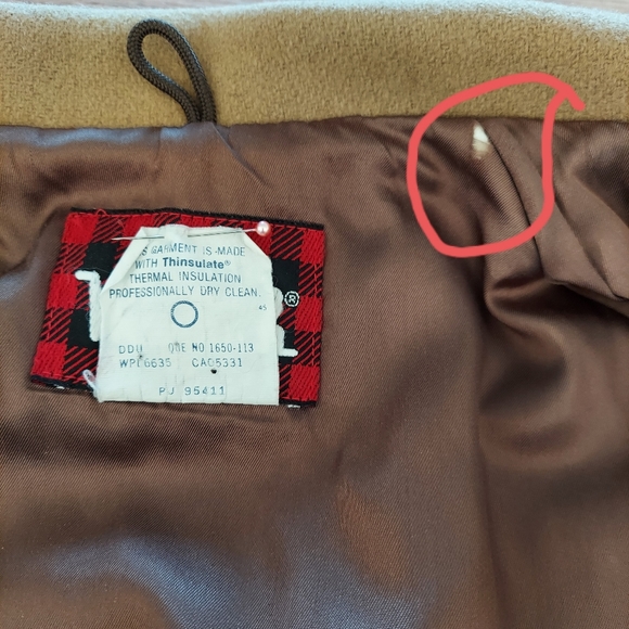 Vintage WOOLRICH Wool Coat Flight Jacket Tan Lined Large Made in USA Blouson EUC - Picture 16 of 16